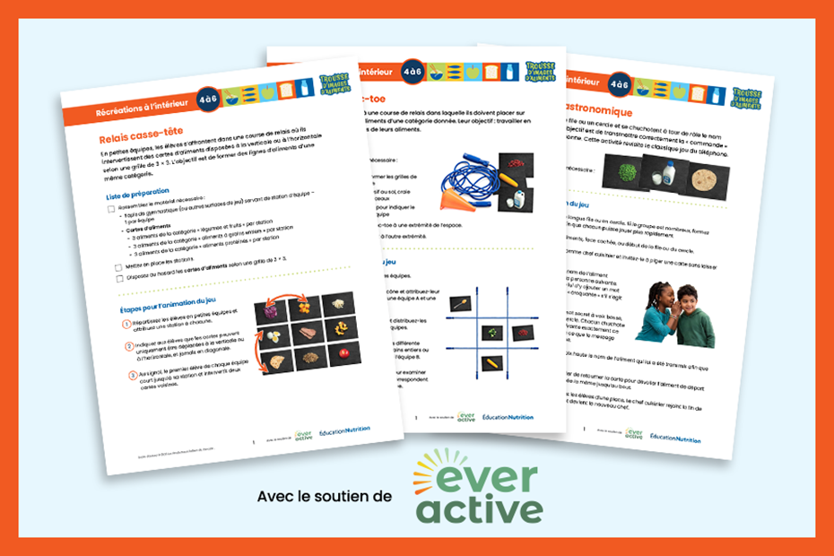 Trousse d’images d’aliments : Activités pour les récréations à l’intérieur 