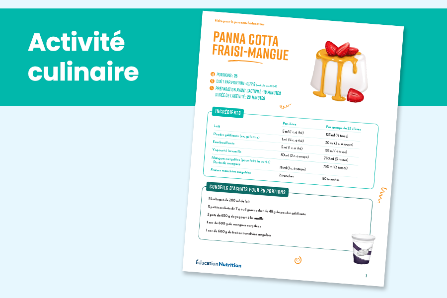 Panna cotta fraisi-mangue : Activité 