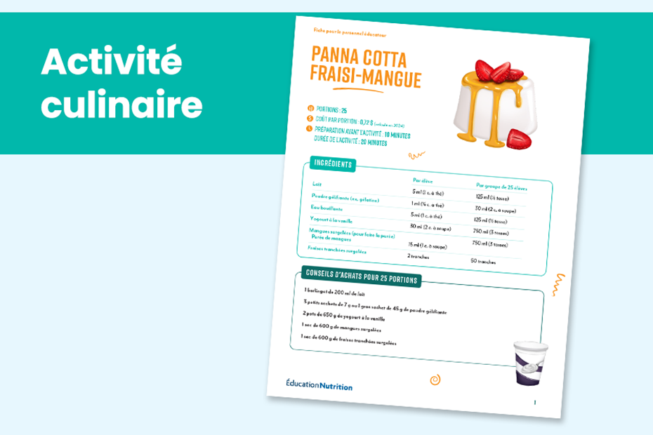 Panna cotta fraisi-mangue : Activité 