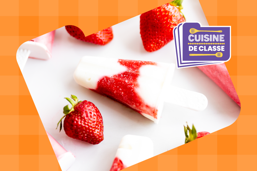 Sucettes glacées à la fraise