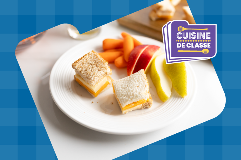 Sandwich au fromage en damier