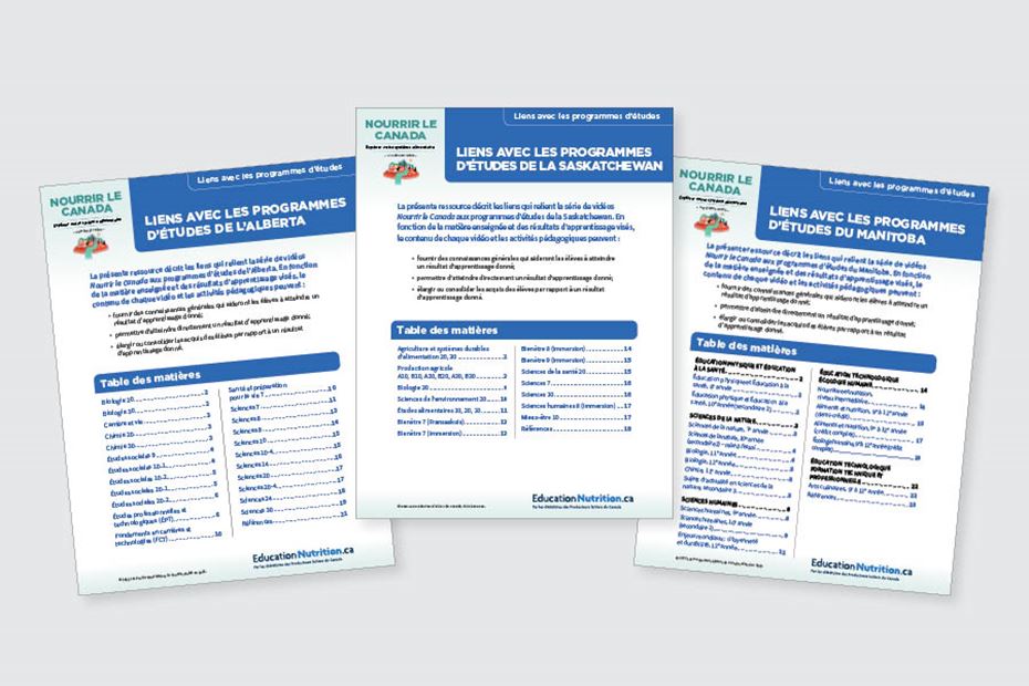 Nourrir le Canada : Liens avec les programmes d’études
