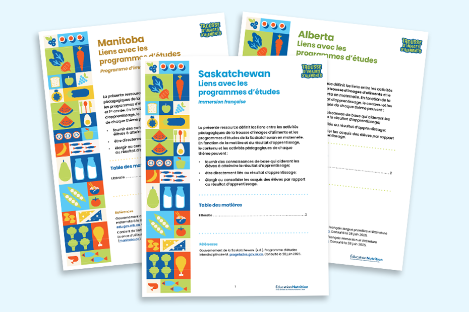 Trousse d’images d’aliments : Liens avec les programmes d’études